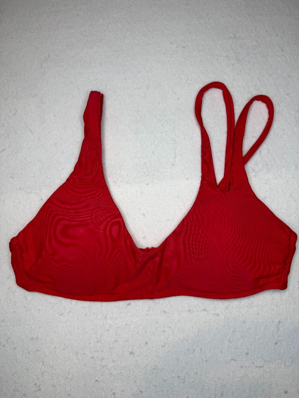 Aerie Women’s Scoop Encolure Degagee Bikini Top Small Red swim suit